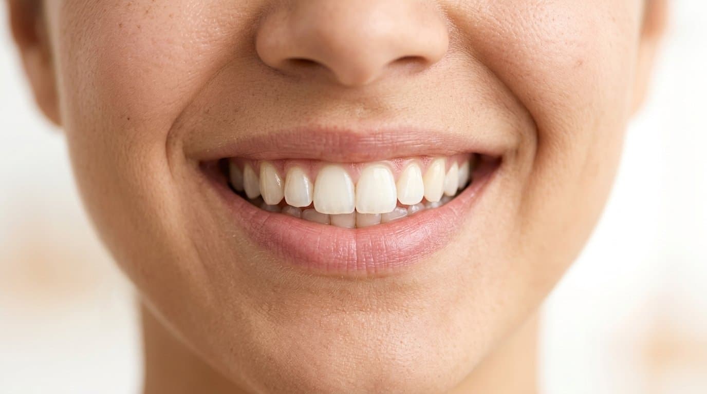 Bright, healthy smile after professional teeth whitening